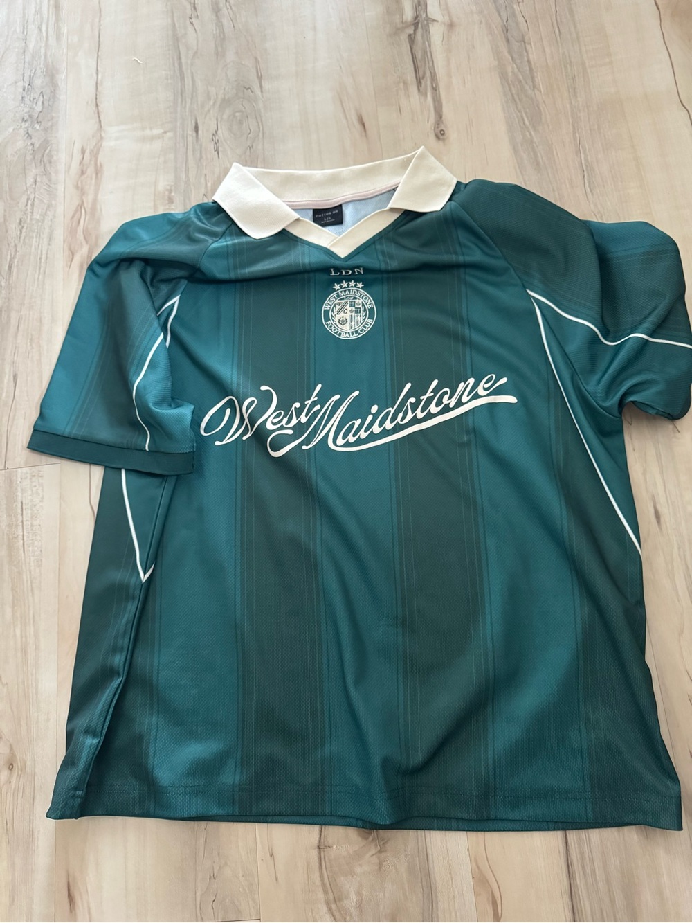 Cotton On Teal Green Polo Shirt with Cream Collar